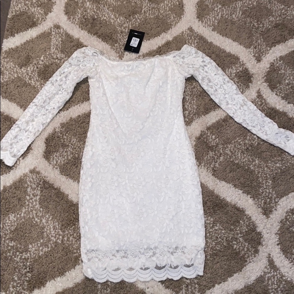 Lace white off the shoulder dress